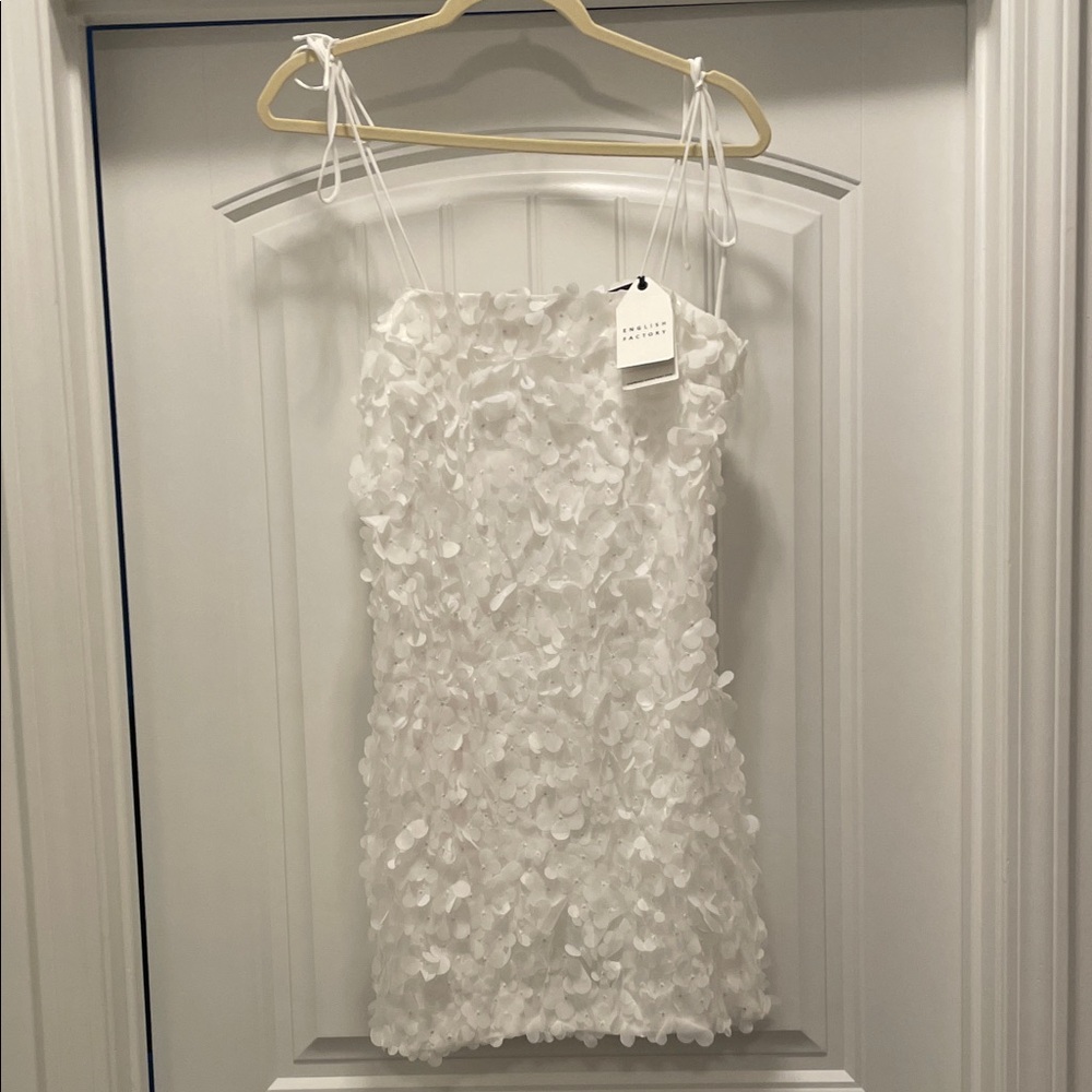 NWT English Factory Ivory Floral Appliqué Dress
